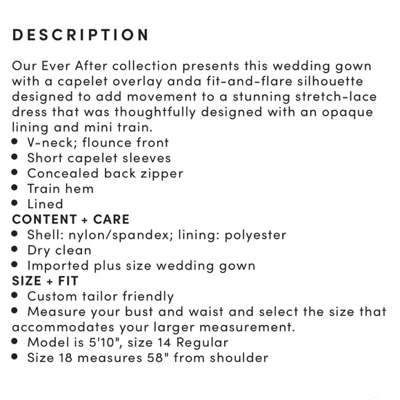 Torrid Women’s Plus Size Ivory Lace Capelet Wedding Dress Size 16 - Picture 5 of 12